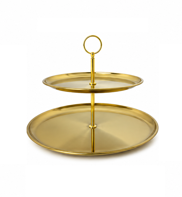 Фруктовница двухуровневая Gold GK-4406G металлическая Золотистый (3147015280)