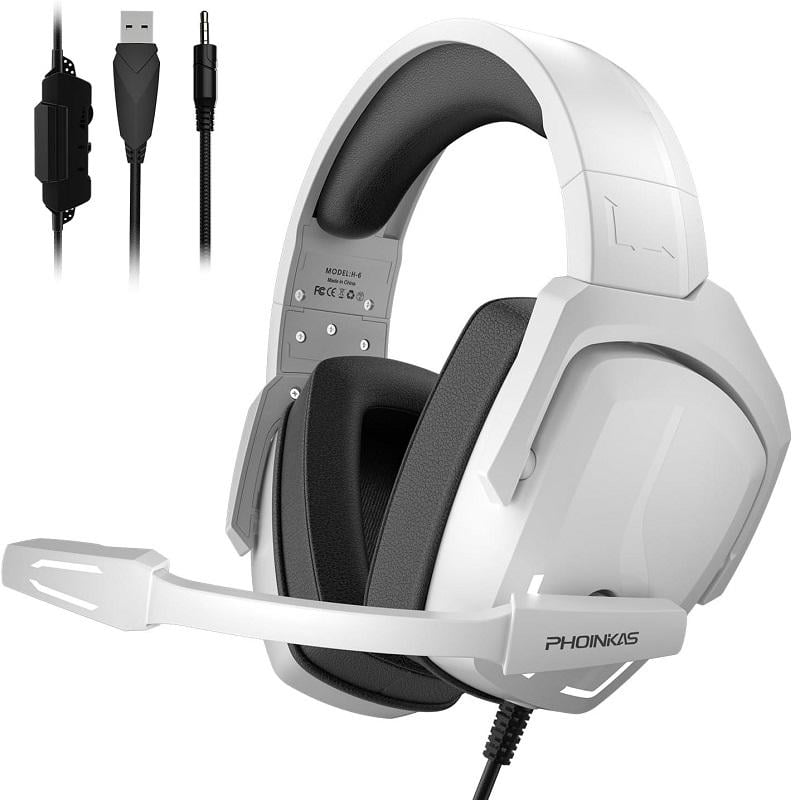 Наушники геймерские Kotion Each H-6 с поддержкой объемного звука 7,1 Белый (2375) - фото 8 Наушники геймерские Kotion Each H-6 с поддержкой объемного звука 7,1 Белый (2375) - фото 8