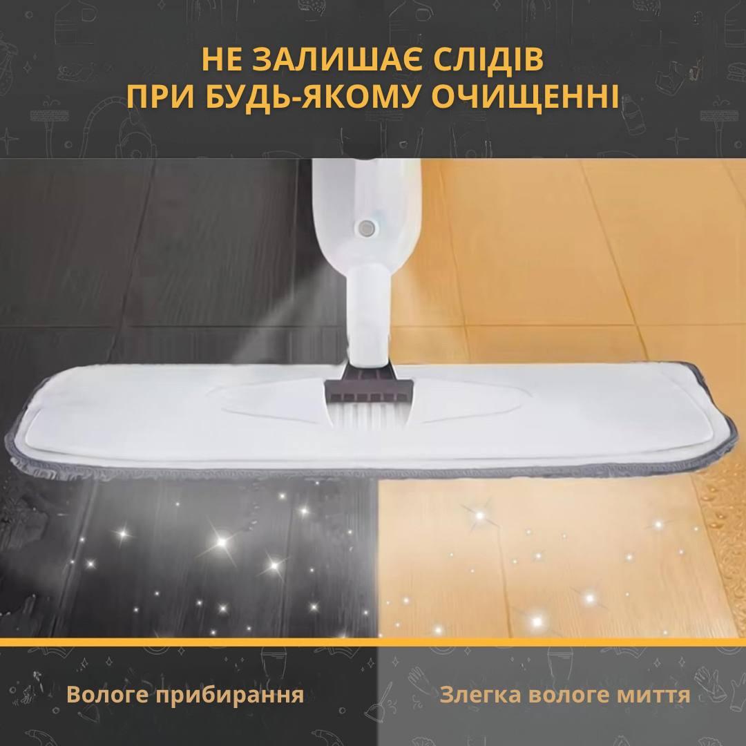 Швабра универсальная с распылителем воды Bodasan для влажной и сухой уборки с насадкой из микрофибры (HT04) - фото 3 Швабра универсальная с распылителем воды Bodasan для влажной и сухой уборки с насадкой из микрофибры (HT04) - фото 3