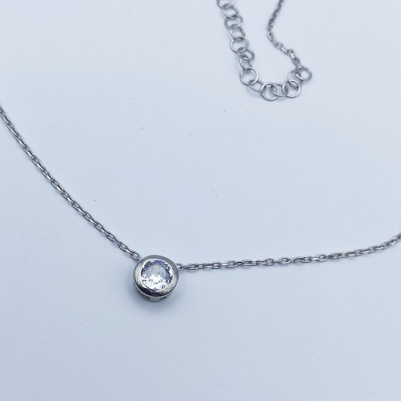 Колье серебряное с кубическим цирконием 40-45 см 1,7 г