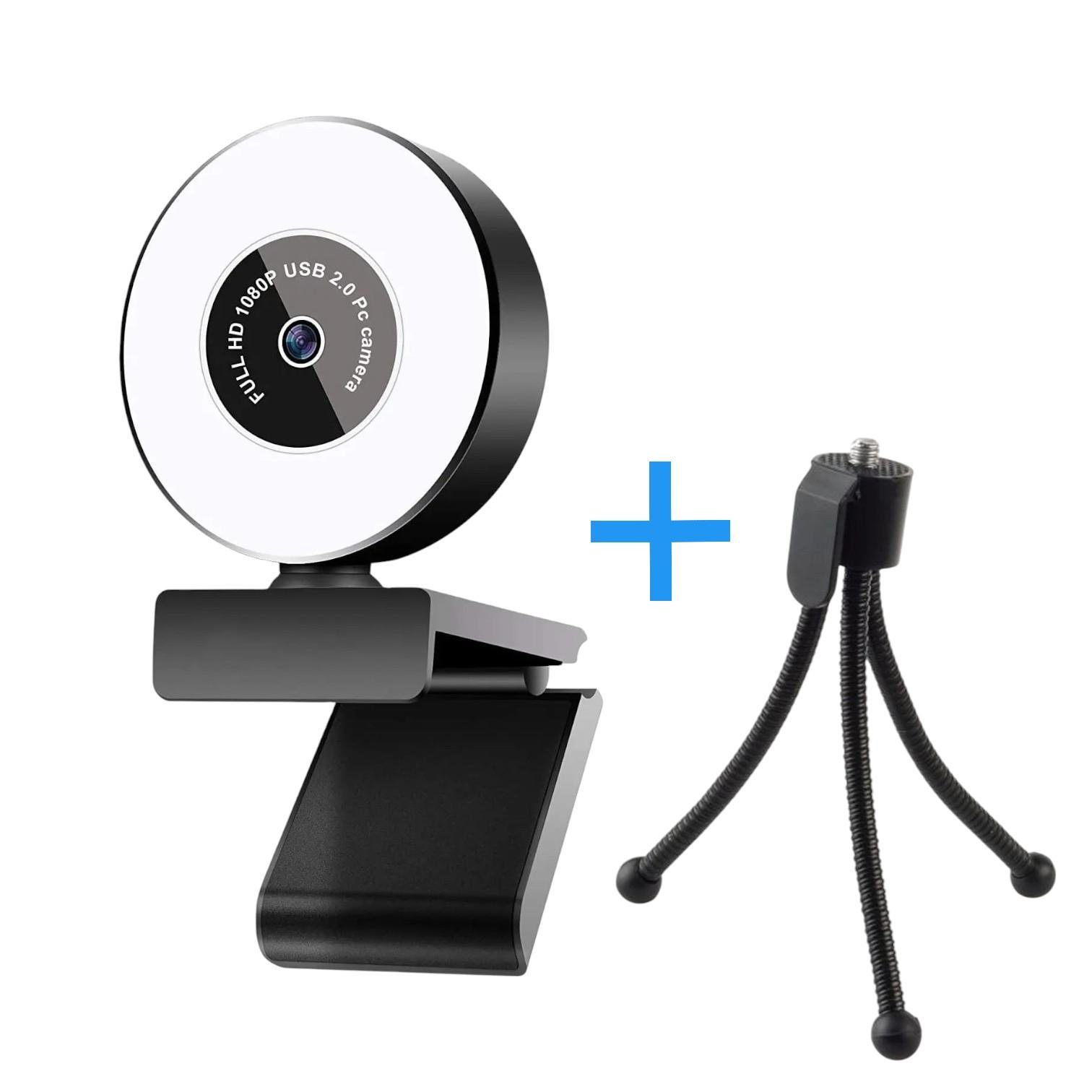 Веб камера full HD 1080P для компьютера/ноутбука стрима со встроенным микрофоном и подсветкой с триногой (01_K05020213450) - фото 2 Веб камера full HD 1080P для компьютера/ноутбука стрима со встроенным микрофоном и подсветкой с триногой (01_K05020213450) - фото 2