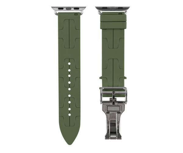 Ремешок Silicone Hermes для Watch 38/40/41 мм Pine Needle Green