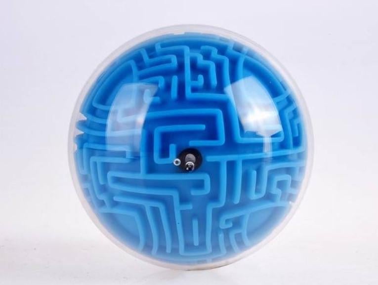 Развивающая игрушка SUNROZ Amaze ball шар-лабиринт 3D игры Голубой (SUN5674)