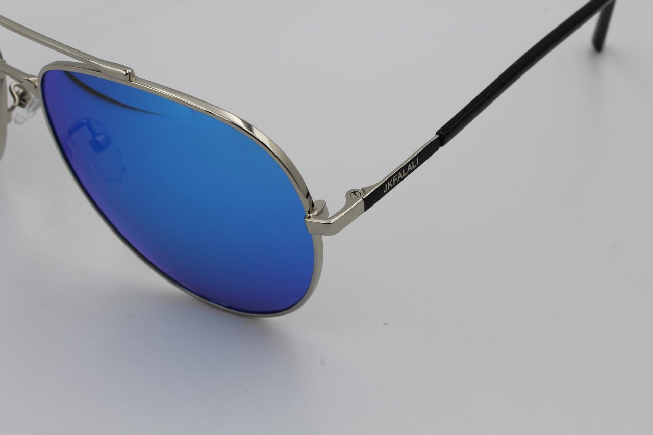 Солнцезащитные очки зеркальные поляризационные Jackfalali aviator Голубой 9910 с2 (2579334502) - фото 6