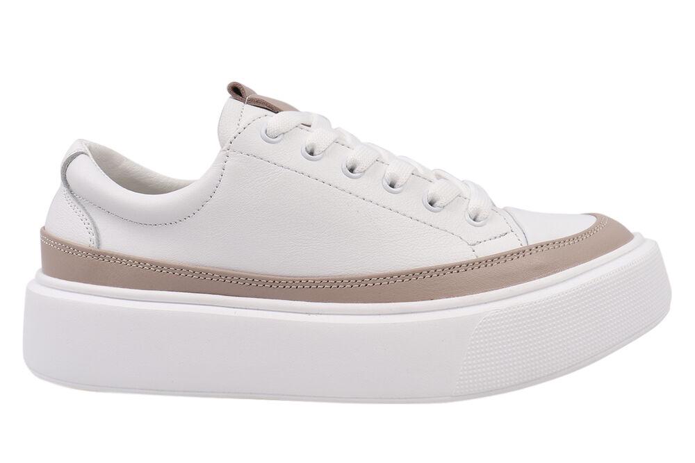 Кеди жіночі Best Vak зі шкіри на платформі р. 39 Білий (55-21DTC) - фото 3