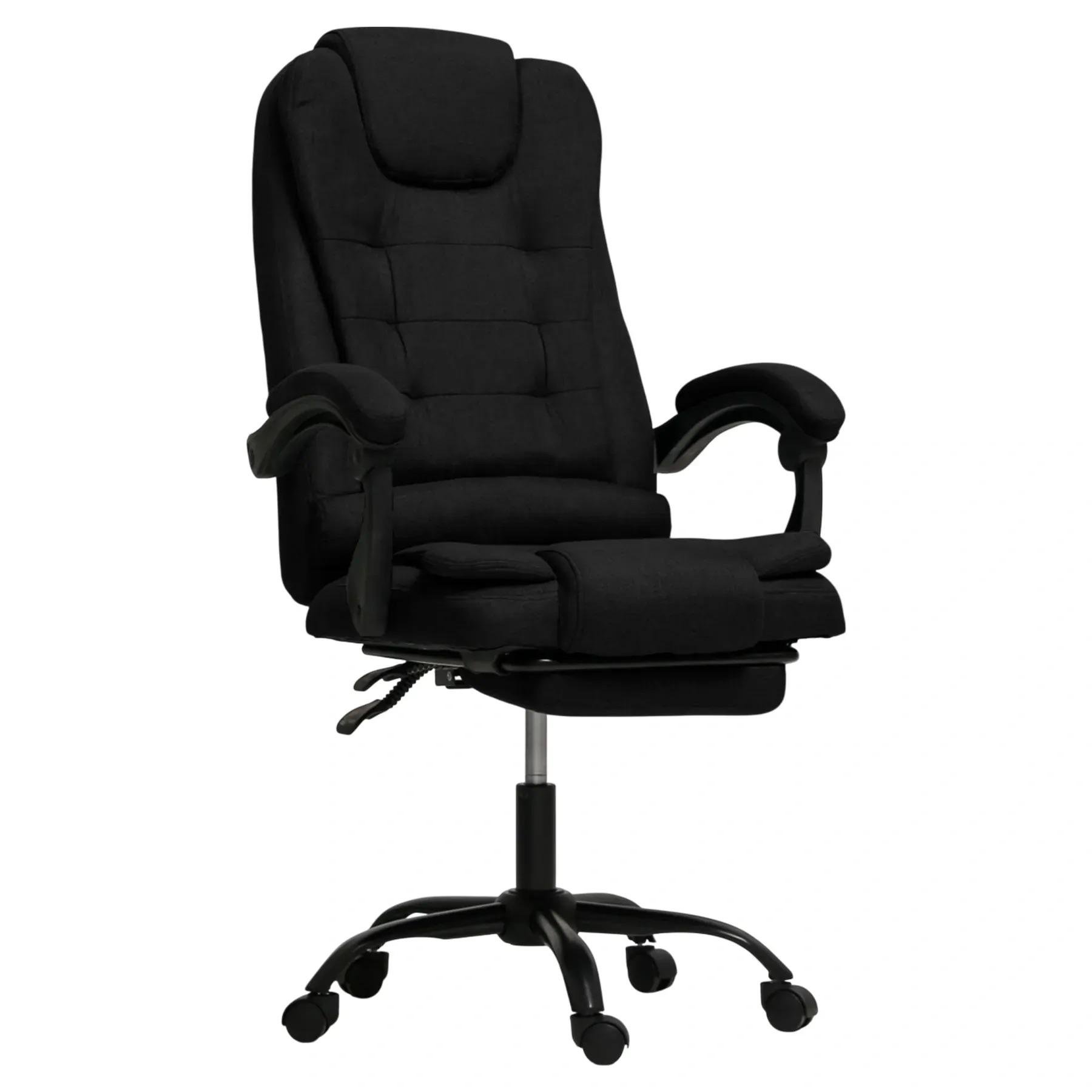 Крісло офісне з тканини посилене Чорний (381920)