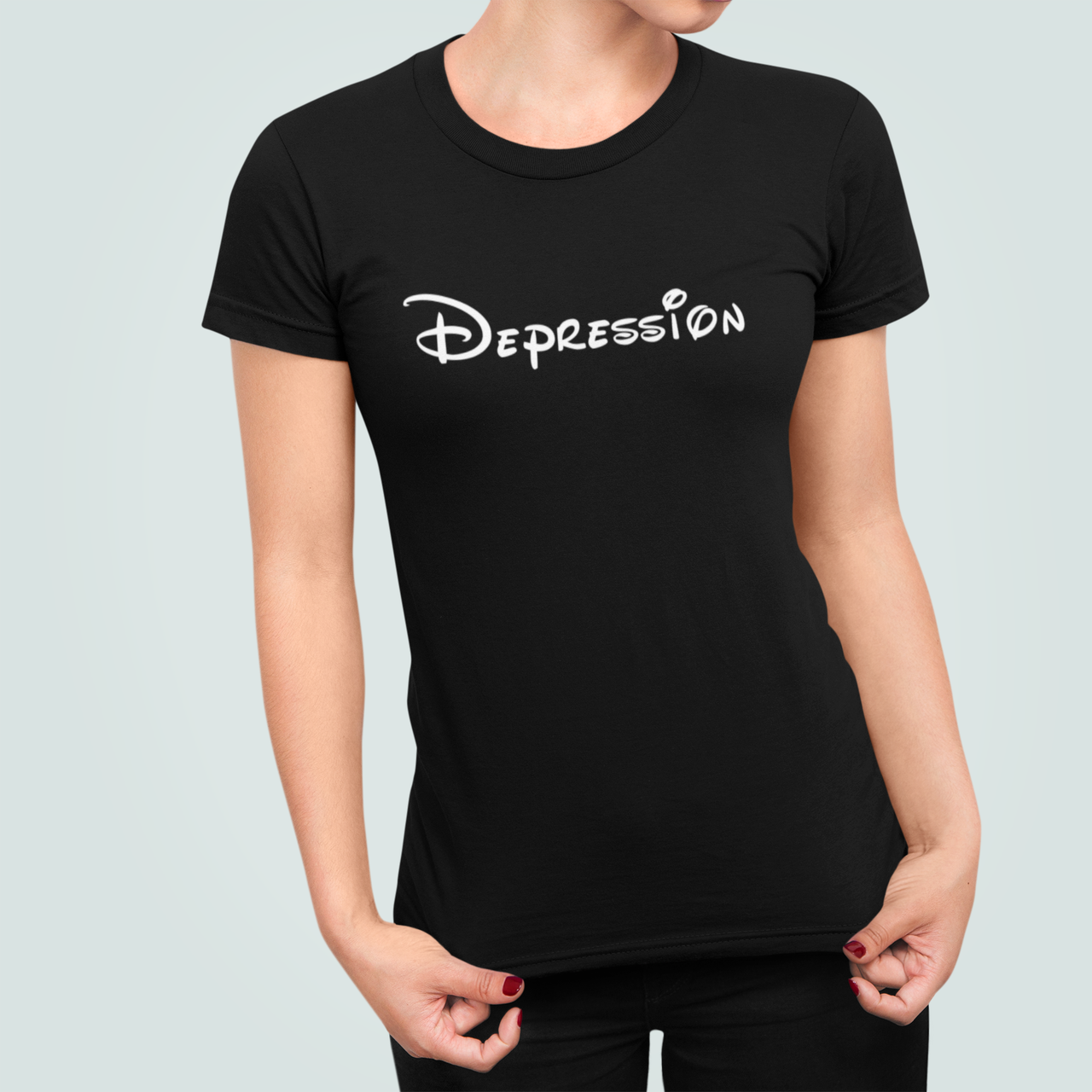 Футболка женская Stedman с принтом "Depression" XL Черный (ПН33.1-4)