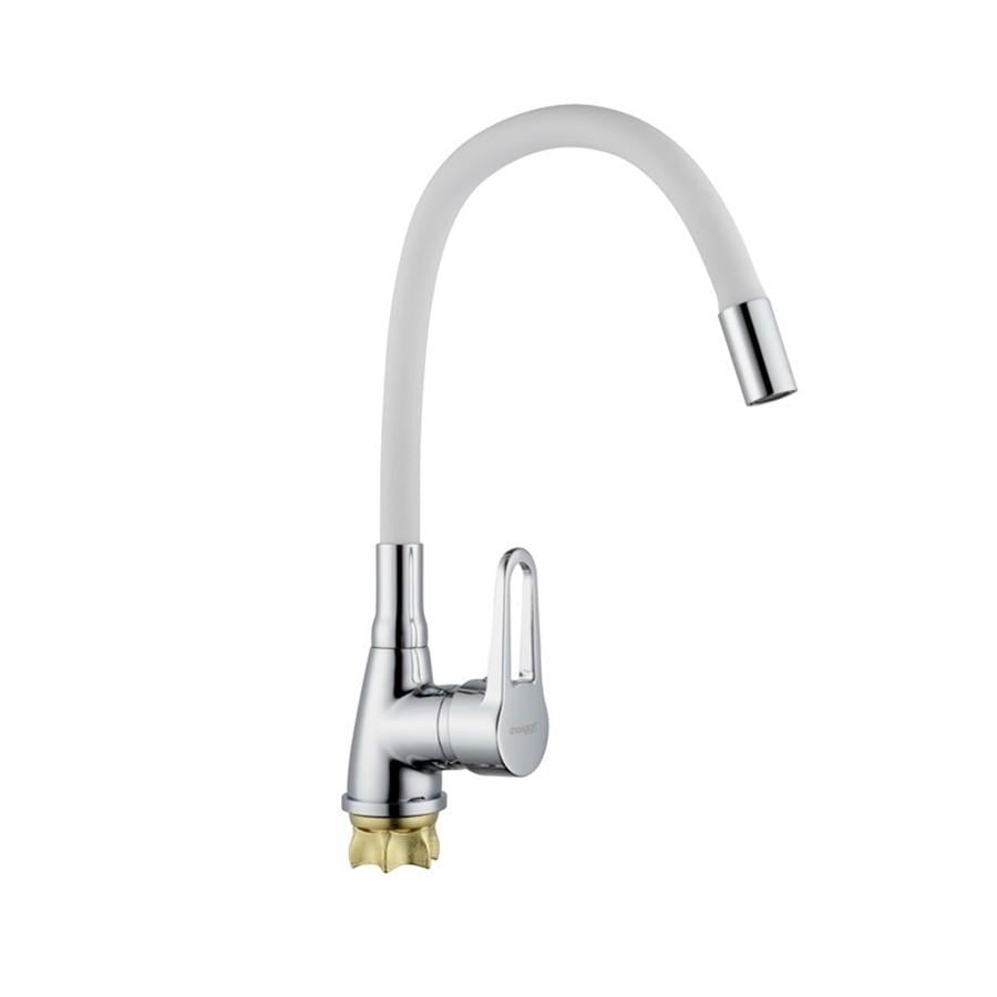 Змішувач для кухні з білим силіконовим виливом Champion Sop 014-045 Nut Refl.White (MI6362)