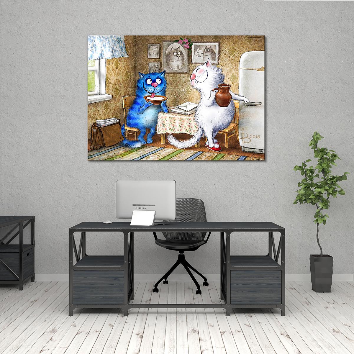 Модульная картина Угощение почтальона 1 модуль 70x105 см