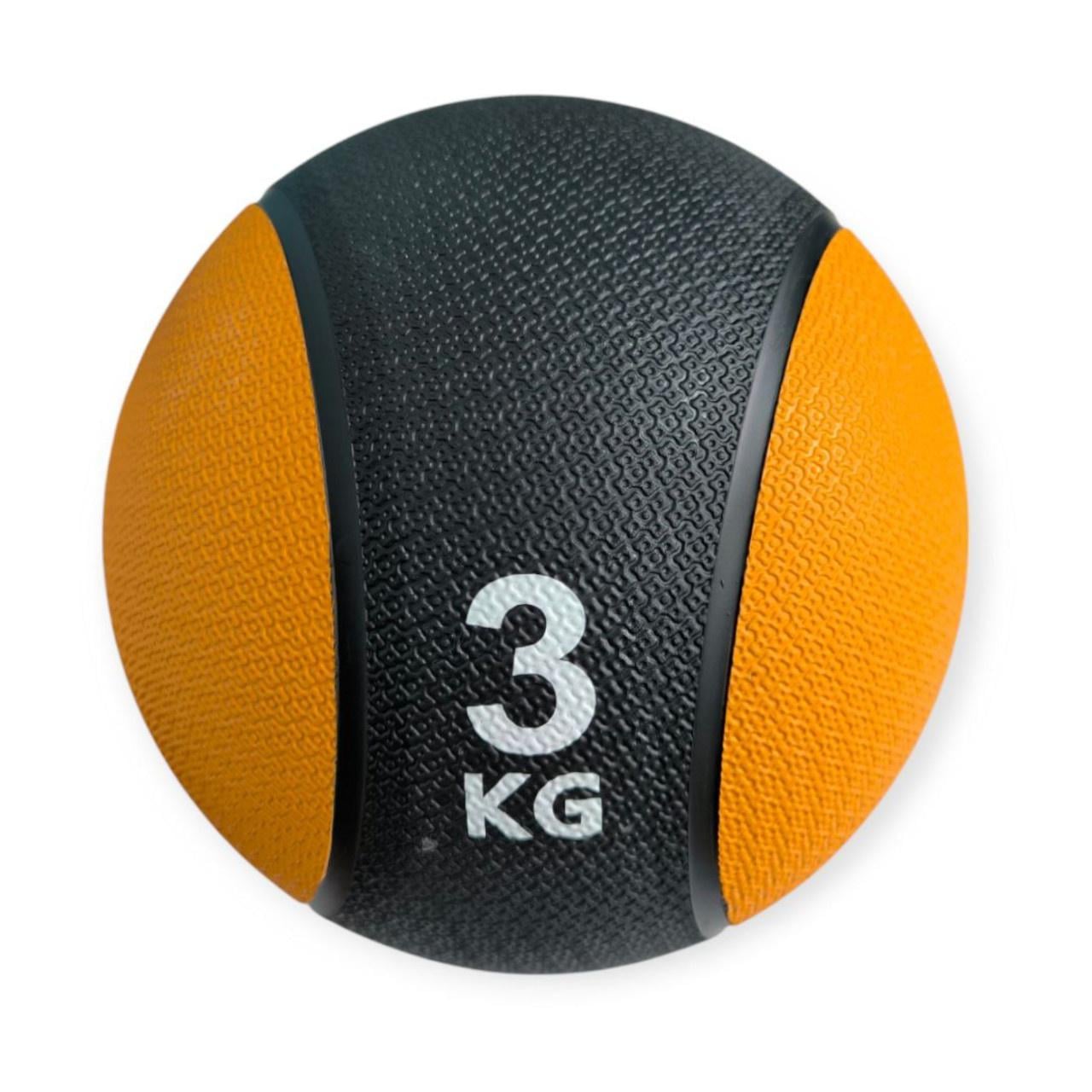 Медбол двухцветный с отскоком 3 кг Black/Orange