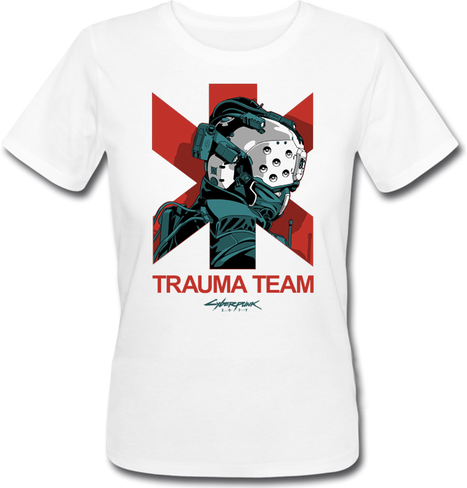 Футболка женская Cyberpunk 2077 Trauma Team XXL Белый - фото 1 Футболка женская Cyberpunk 2077 Trauma Team XXL Белый - фото 1