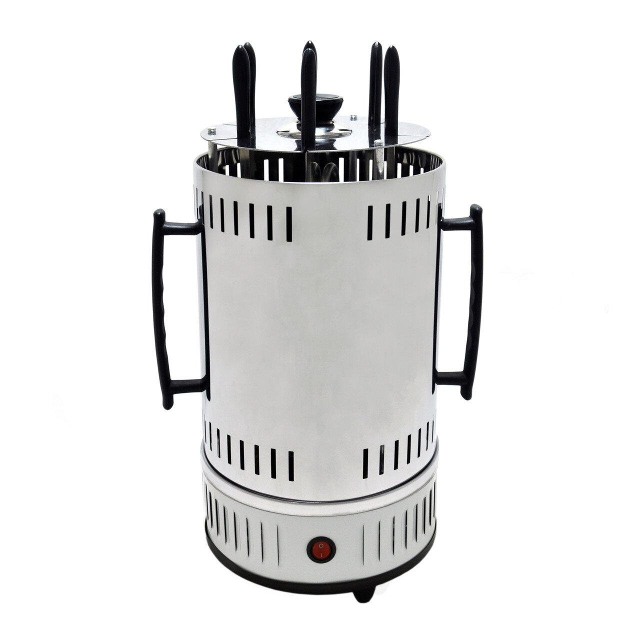 Электрошашлычница для дома вертикальная Domotec MS-7782 BBQ 1000W Белый Электрошашлычница для дома вертикальная Domotec MS-7782 BBQ 1000W Белый