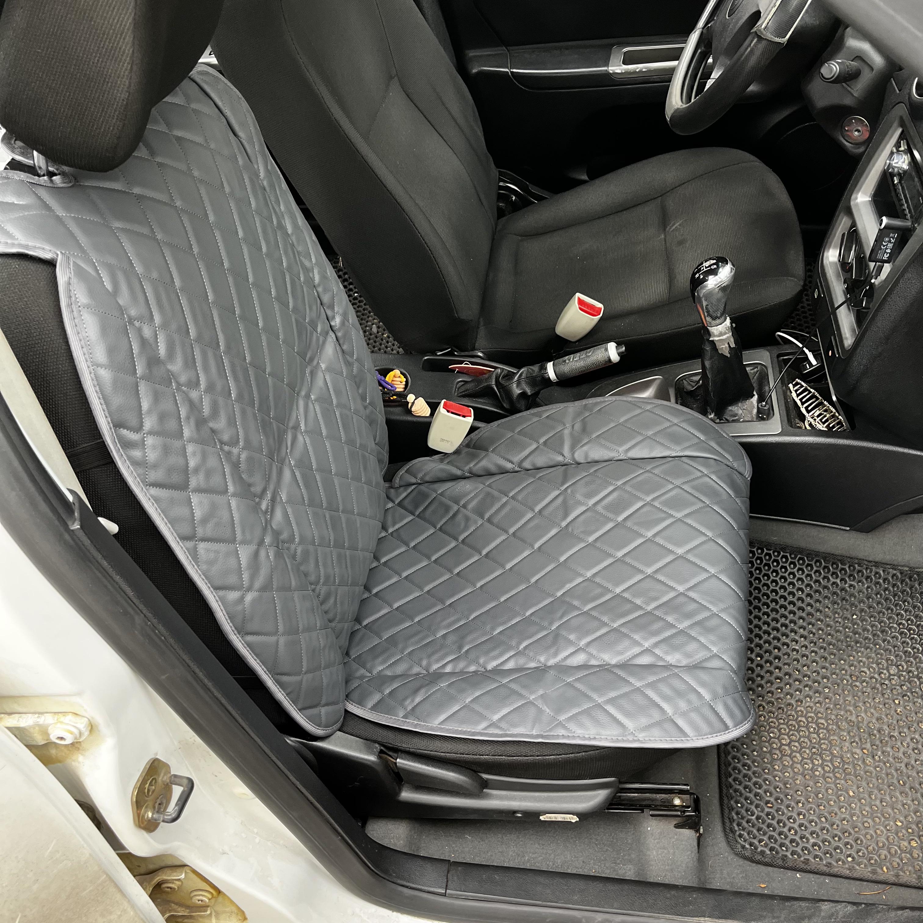 Накидка універсальна на переднє сидіння авто з екошкіри 1 шт. Сірий - фото 2 Накидка універсальна на переднє сидіння авто з екошкіри 1 шт. Сірий - фото 2