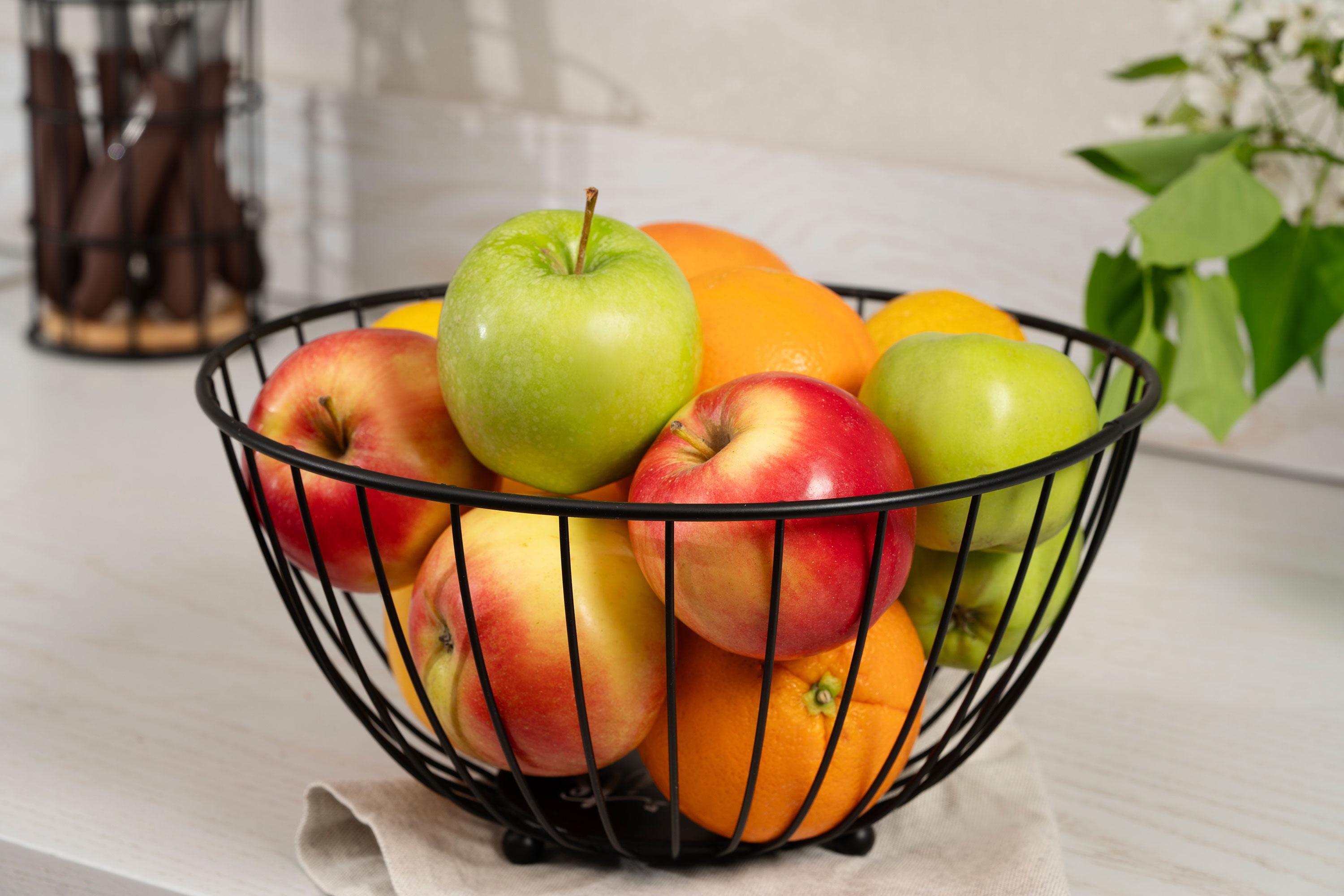 Фруктівниця Ardesto Midori метал 28x28x13 см Чорний (608413) - фото 4