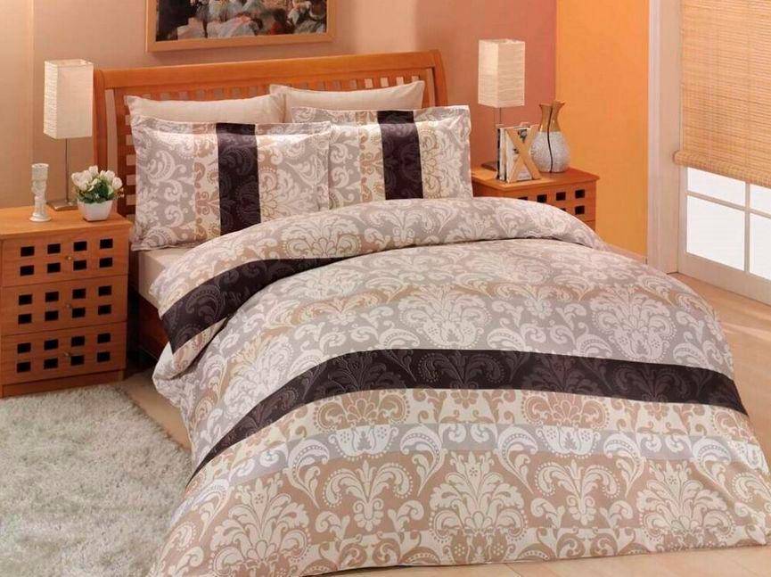 Постільна білизна Altinbasak Clasico Kahve сатин 200x220 см Beige (2000022264380)