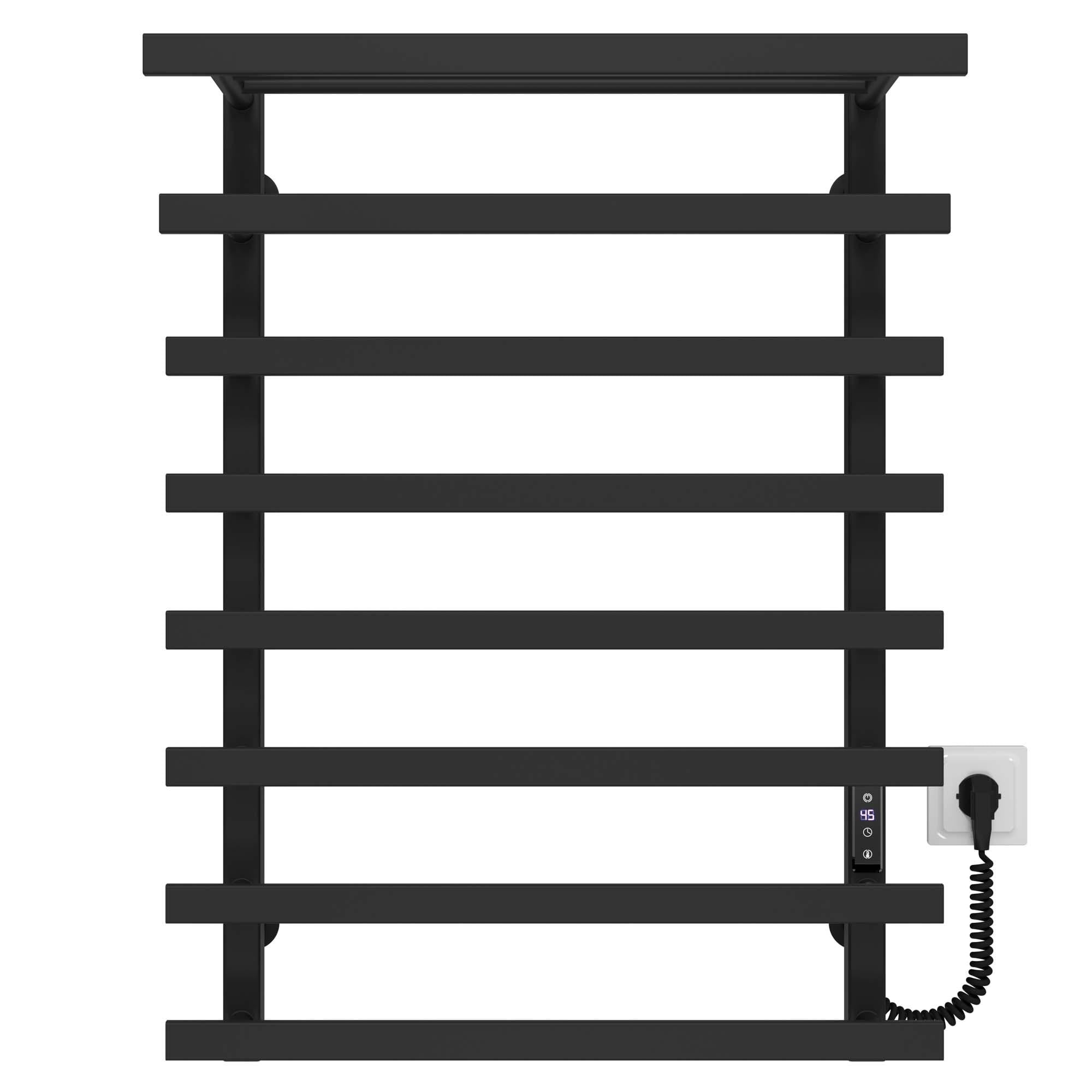 Полотенцесушитель электрический Deffi Agata П8 JD04 нержавеющая сталь 400x800 мм Черный (A.AG.80.40.8.E.B.R.2)
