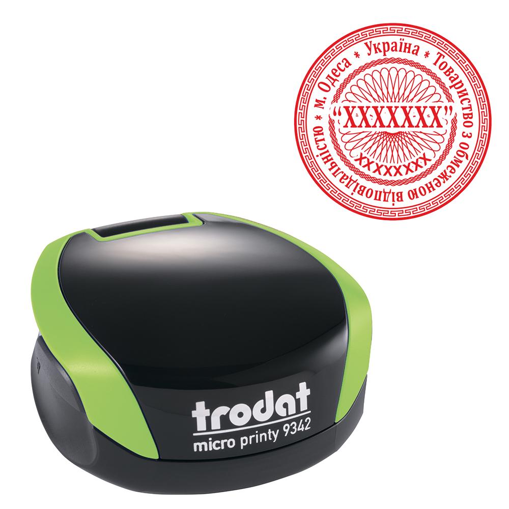 Печать организации основная TRODAT 9342 с карманной оснасткой Зеленый (ТОВ2/9342/GN)