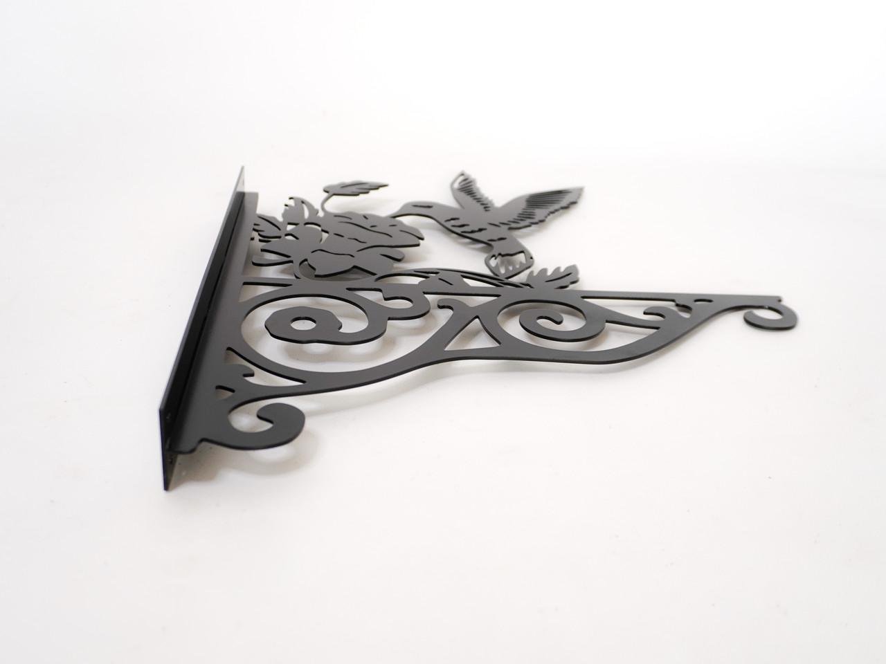 Кронштейн Колибри для кашпо с цветами метал Черный (Б009) - фото 4 Кронштейн Колибри для кашпо с цветами метал Черный (Б009) - фото 4