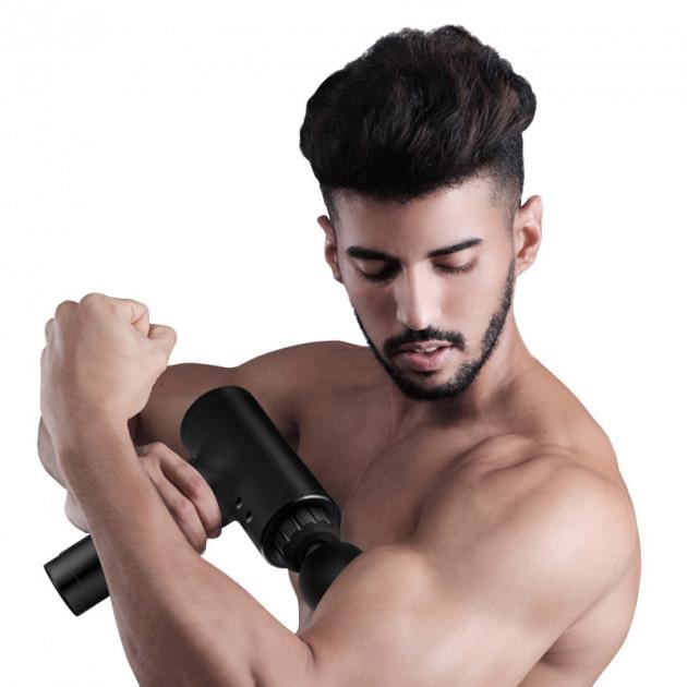 Массажный ударный пистолет массажер для тела Fascial Gun HL-320 Черный - фото 4