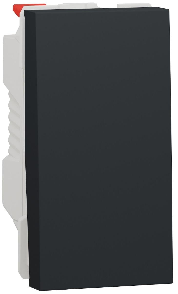 Выключатель проходной Schneider Electric одноклавишный схема 6 10 А 1 модуль ABS-UV Антрацит (NU310354)