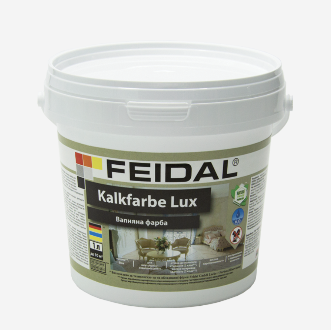 Краска известковая Kalkfarbe Lux Feidal для внутренних/наружных работ 1 л Белый (27582113) Краска известковая Kalkfarbe Lux Feidal для внутренних/наружных работ 1 л Белый (27582113)