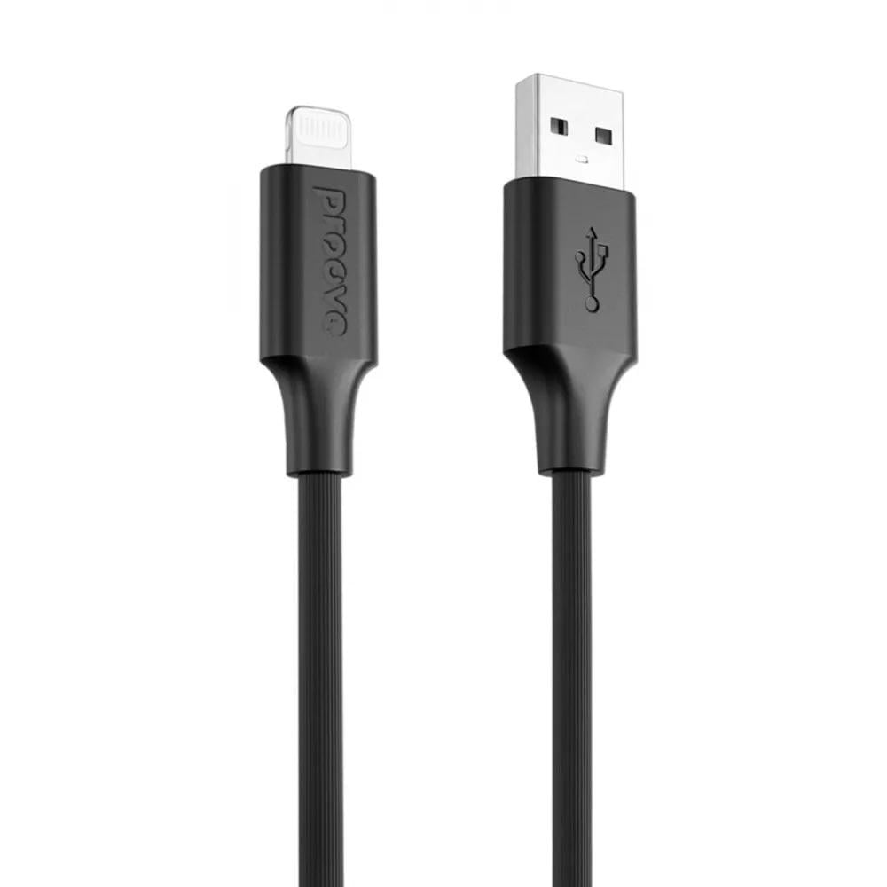 Кабель Proove Striped Silicone USB to Lightning 1 м Black (df58ab1b)