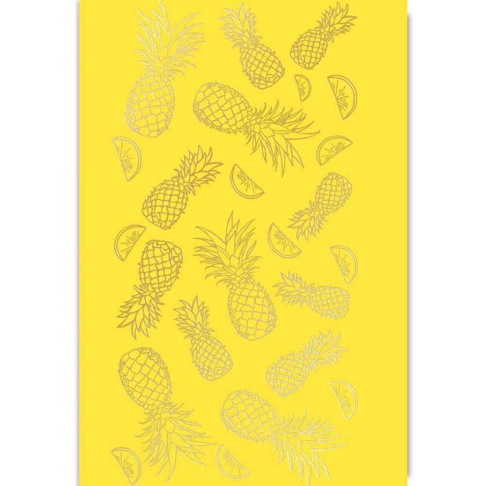 Лист бумаги односторонний Golden Pineapple с фольгированием A4 21х30 см Yellow