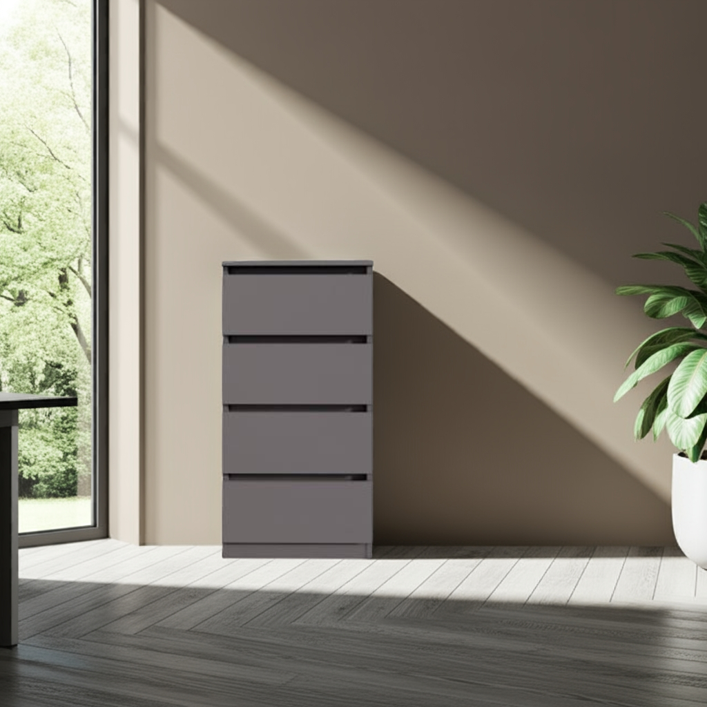 Комод MEBEX на 4 шухляди 50х40х100 см Сірий темний (VM4B500DG) - фото 5 Комод MEBEX на 4 шухляди 50х40х100 см Сірий темний (VM4B500DG) - фото 5