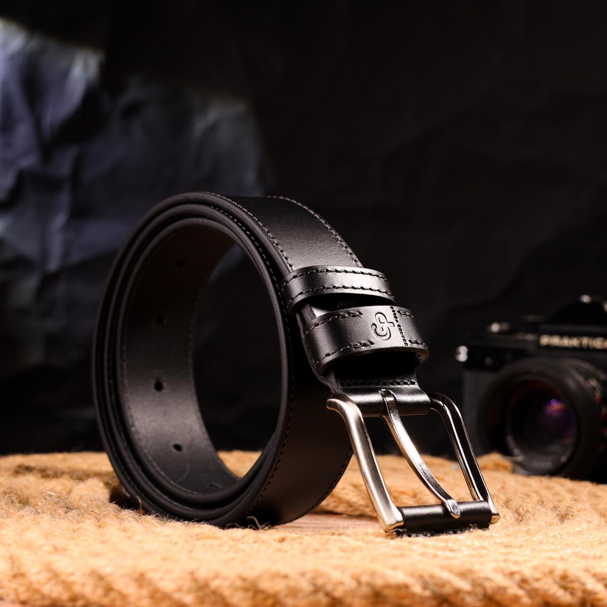 Ремінь чоловічий GRANDE PELLE Leather Belt 21467 Чорний - фото 6