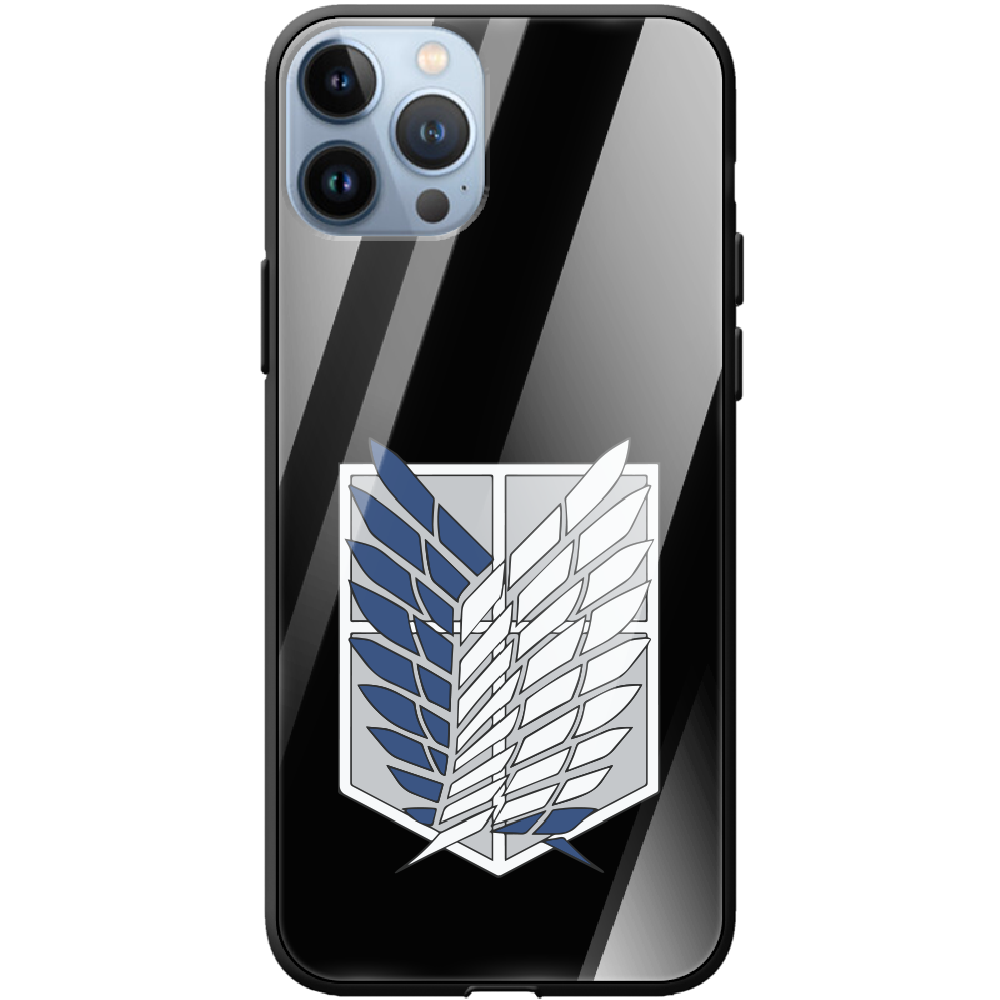 Чехол BoxFace iPhone 13 Pro Max Атака Титанов Крылья Свободы Черный силикон со стеклом (43360-bk88-43866)