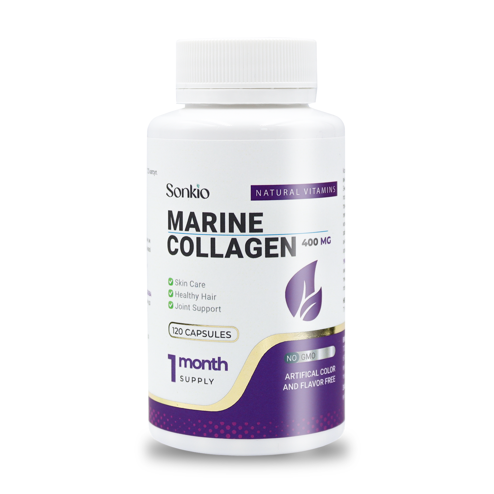 Коллаген морской с гиалуроновой кислотой Sonkio Natural Vitamins Marine Collagen 120 капс. (401-120)