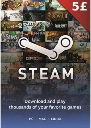 Код активації Steam Gift Card на 5 GBP UK регіон (67581250)