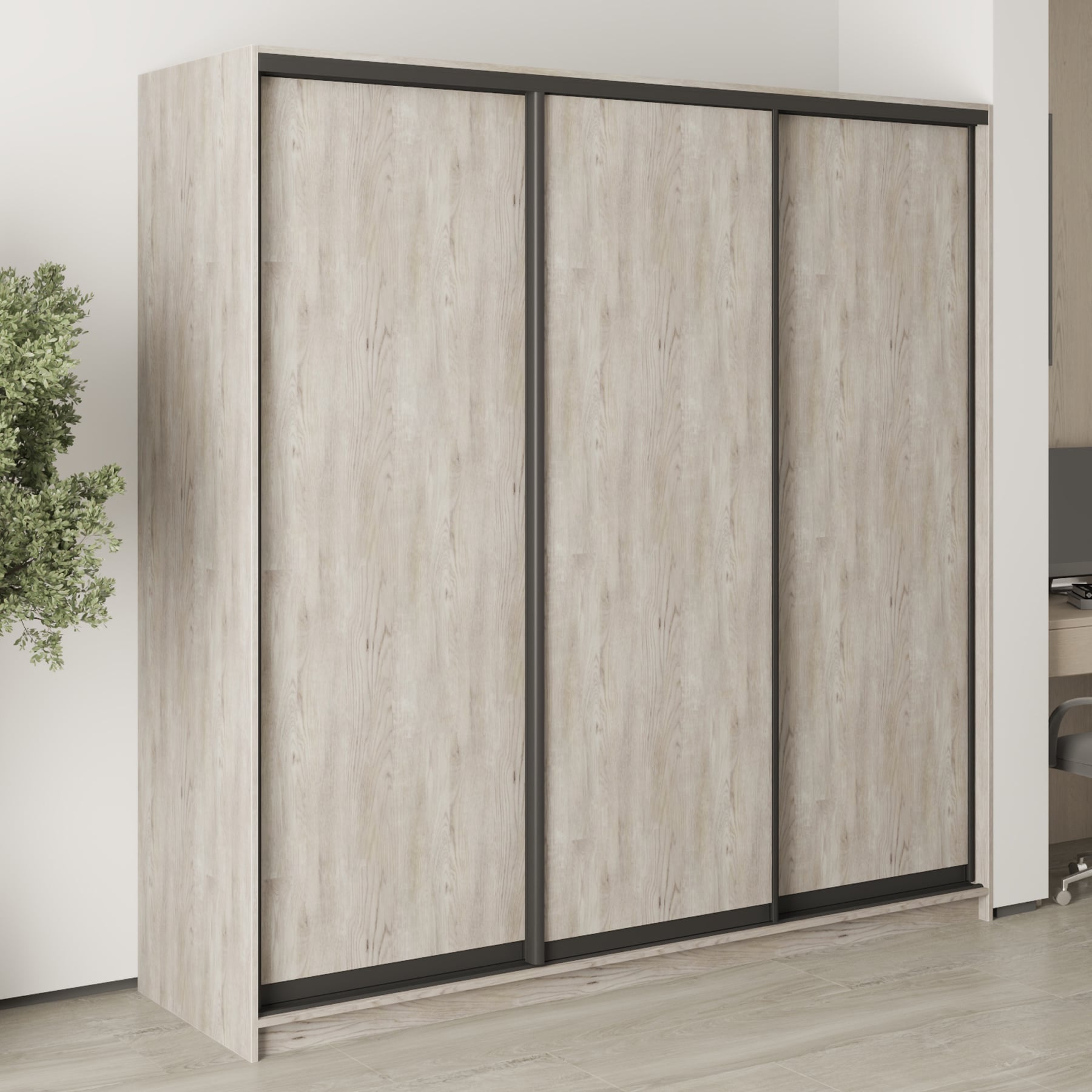 Шкаф-купе трехдверный Mebel Star Комбо BG MBS-8971 210х45х210 см Аляска серый (1008960)