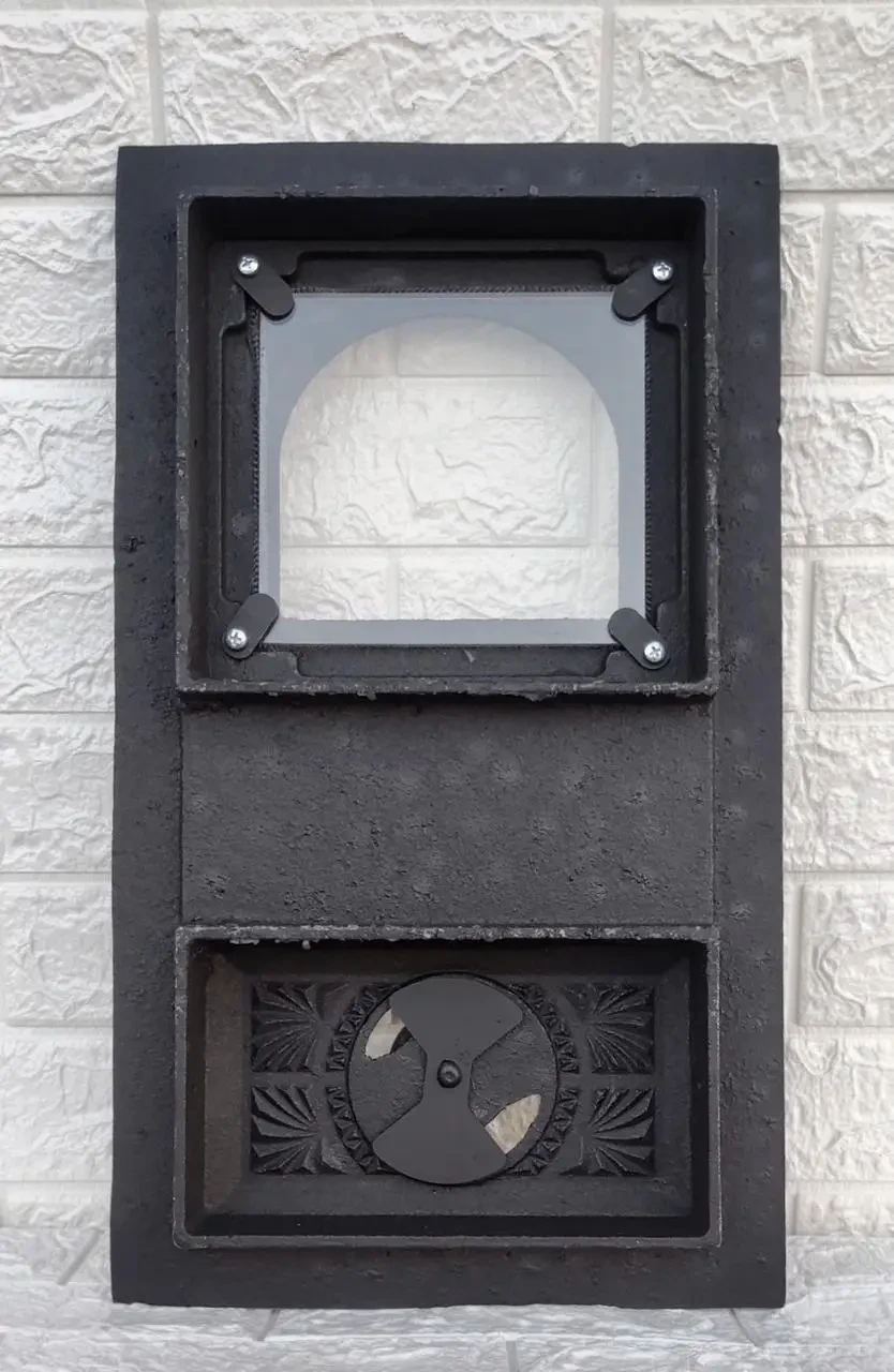 Дверцята пічні чавунні спарені Вікторія з термосклом та регулюванням піддуву 505х290 мм - фото 2 Дверцята пічні чавунні спарені Вікторія з термосклом та регулюванням піддуву 505х290 мм - фото 2