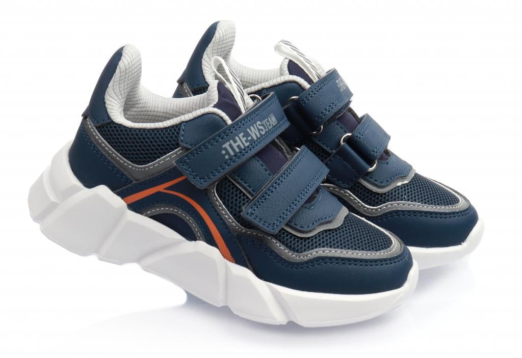 Кроссовки для мальчиков 3702 в сетку р. 27 Сине-серый