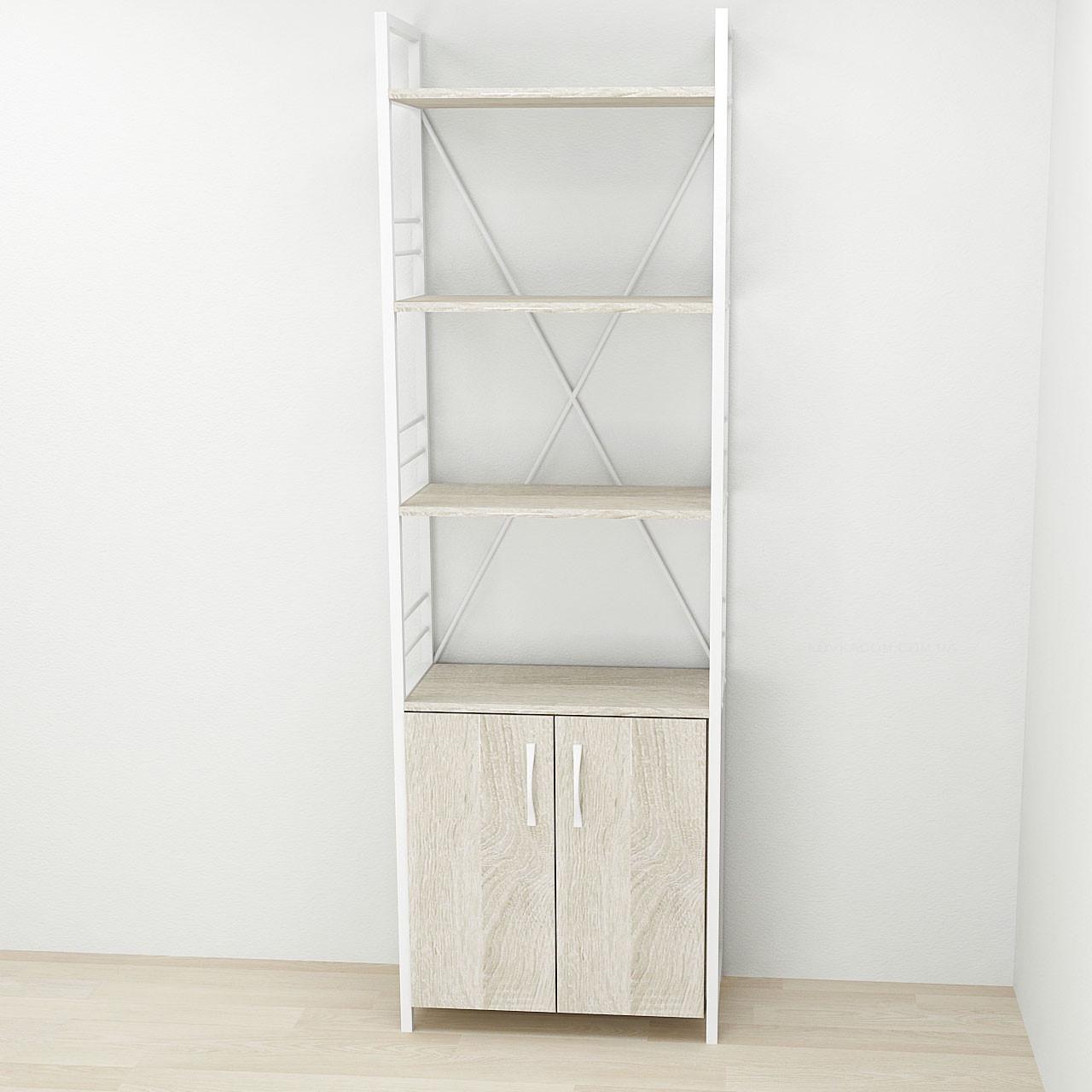 Этажерка Ferrum-decor Конект 4/60 ДСП с тумбой 179x60x28 см Белый/Сонома (FRD-104494)