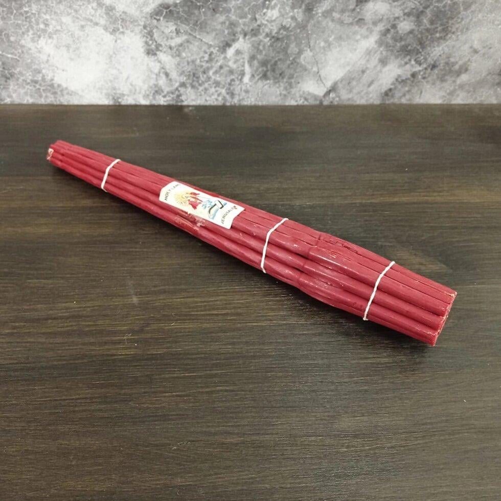 Свечи Иерусалимские восковые 37 см 14 шт. Красный (101-4260)