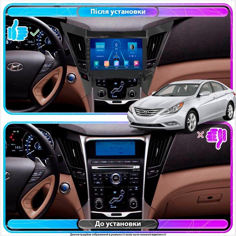 Магнитола штатная Lesko для Hyundai Sonata VI YF 2009-2014 9" 2/32Gb/ 4G/ Wi-Fi Premium - фото 3