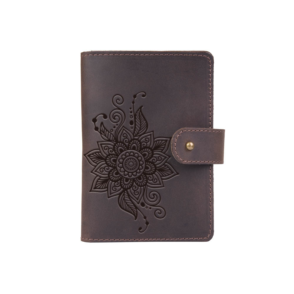 Портмоне HiArt Mehendi Classic PB-03S/1 Shabby Gavana Brown з натуральної шкіри для паспорта/ID документів Коричневий (PB-03S/1-S19-1106-T006)