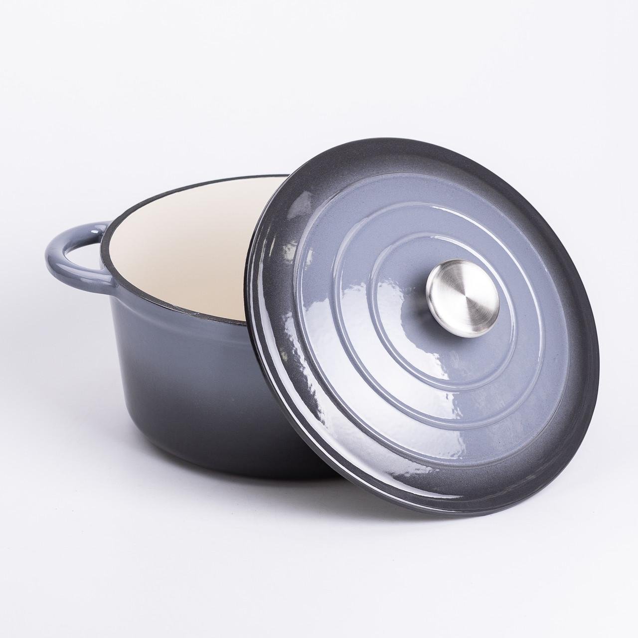 Набор чугунной посуды HP-1-5 для приготовления 3 кастрюли и сковорода с эмалированным покрытием Серый (7248) - фото 7 Набор чугунной посуды HP-1-5 для приготовления 3 кастрюли и сковорода с эмалированным покрытием Серый (7248) - фото 7