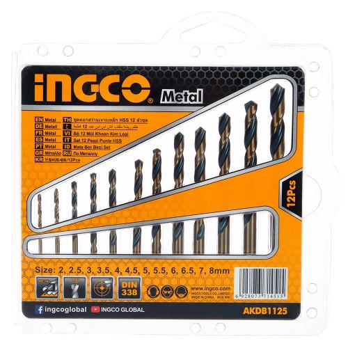 Набір свердел по металу INGCO 2-8 мм 12 шт. (000143260)