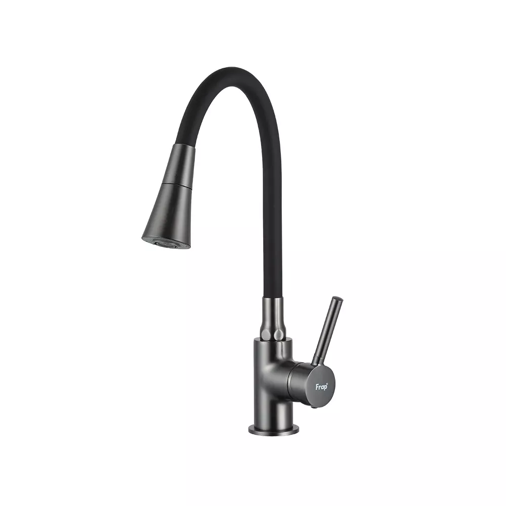 Змішувач для кухні Frap F4044-9 одноважільний 2 режими з гнучким виливом Чорний/Графіт (SQ-1056419) Змішувач для кухні Frap F4044-9 одноважільний 2 режими з гнучким виливом Чорний/Графіт (SQ-1056419)