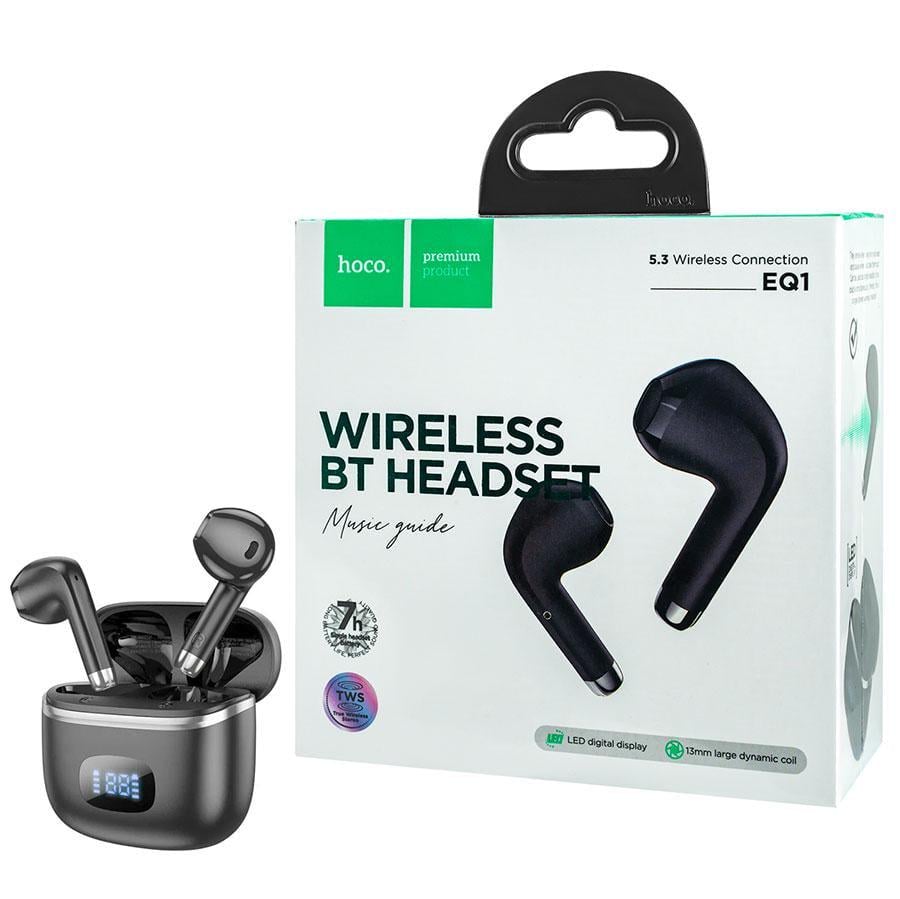 Навушники бездротові Hoco EQ1 Music guide true wireless BT headset Black (218233)