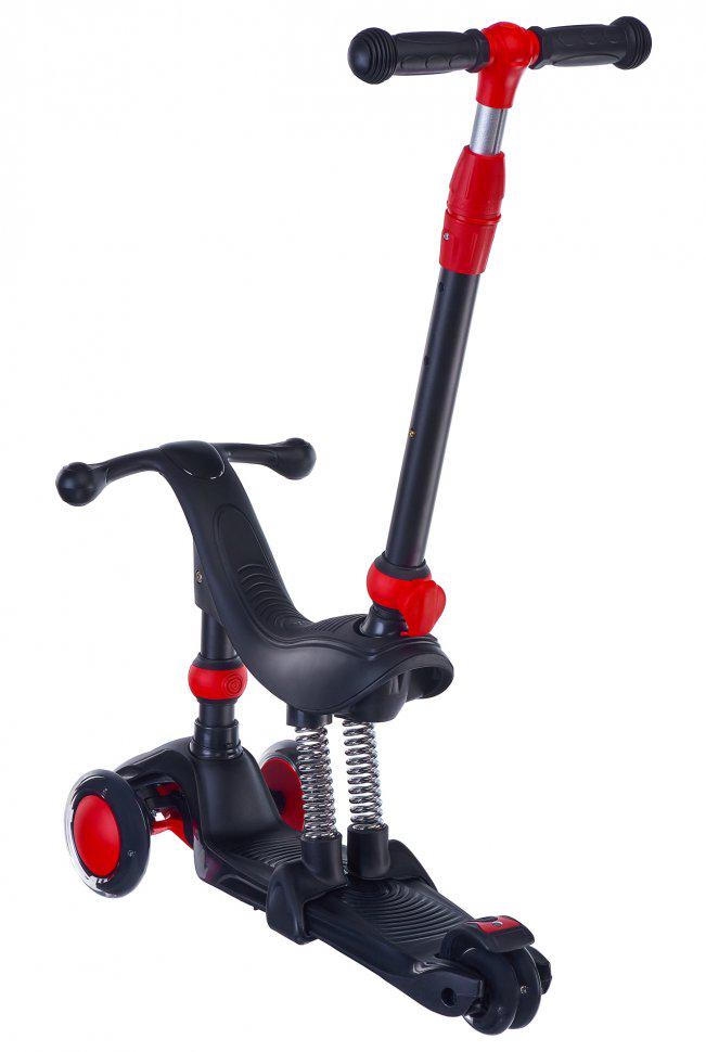 Самокат біговел Maraton Credo 3в1 дитячий триколісний з сидінням та батьківською ручкою Чорний - фото 2 Самокат біговел Maraton Credo 3в1 дитячий триколісний з сидінням та батьківською ручкою Чорний - фото 2