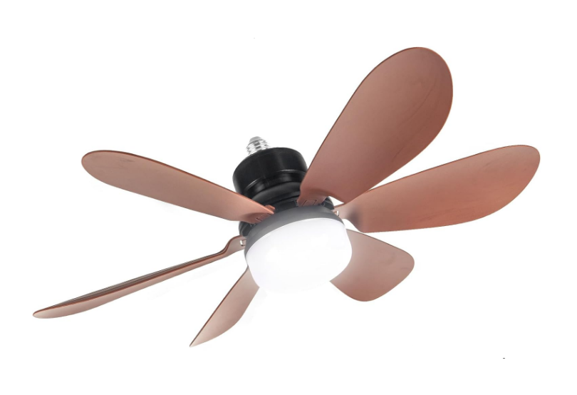 Вентилятор стельовий 52 см з лампою та пультом ДК Чорний/Дерево (33163081)