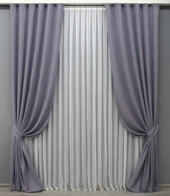 Комплект штор Petek микровелюр 1х2,9 м 2 шт. Лавандовый (1493ш 31-741)