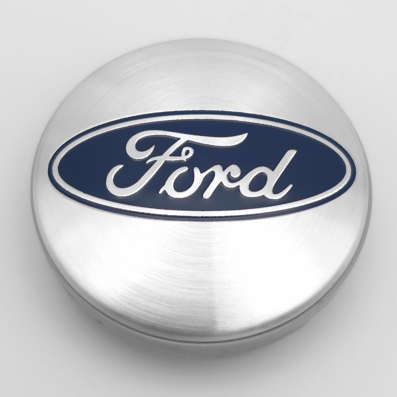 Колпачок заглушка ступицы колеса Ford 54 мм Хром/Синий (3005375292)