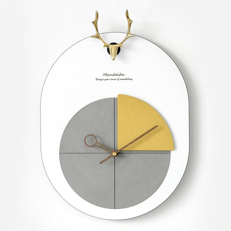 Часы настенные Mandelda Deer Oval С687 55 см Белый с серым