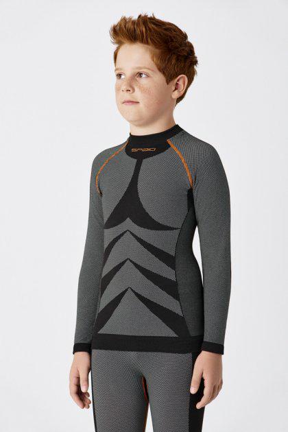 Термореглан детский Spaio Simple W01 128-134 см Черный/Оранжевый (5901282365601)
