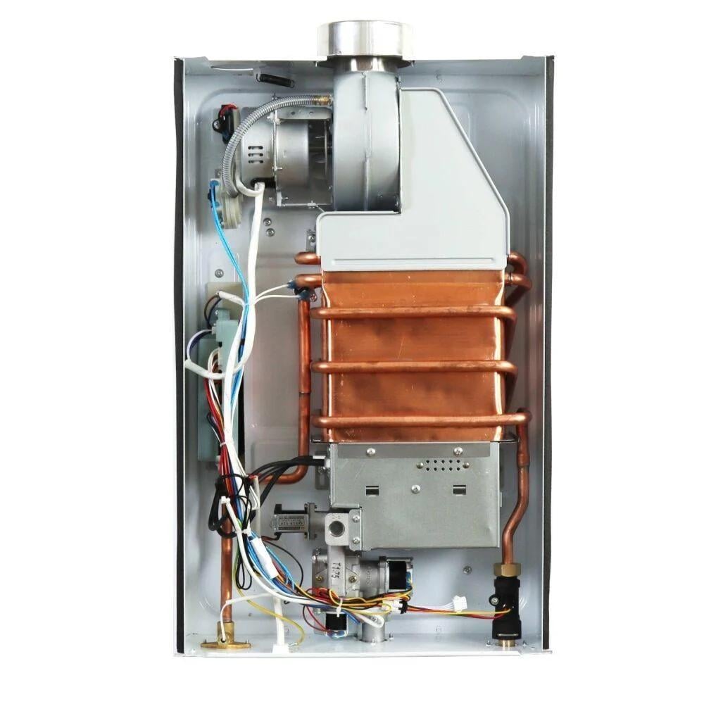 Колонка газова турбована Piramida 24 PG-24B з димоходом мідний теплообмінник 24 кВт Білий (PG-24B) - фото 5